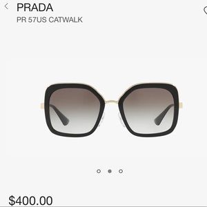 NIB Prada Catwalk PR57U Sunnies - Black/Gold